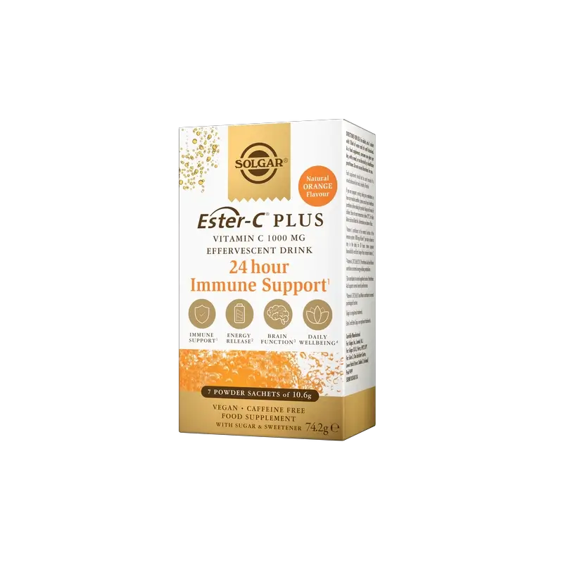 Solgar EsterC Efervescente 1000 mg Vitamina C, 7 sobres