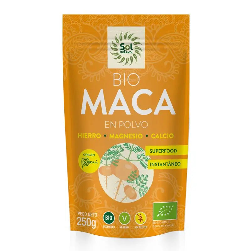 Solnatural Maca En Polvo Bio  , 250 gr