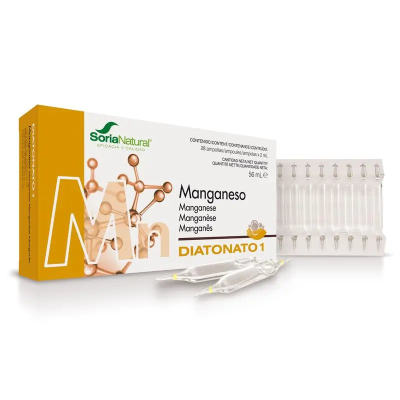 Soria Natural Diatonato 1 Manganeso , 28 ampollas de 2 ml