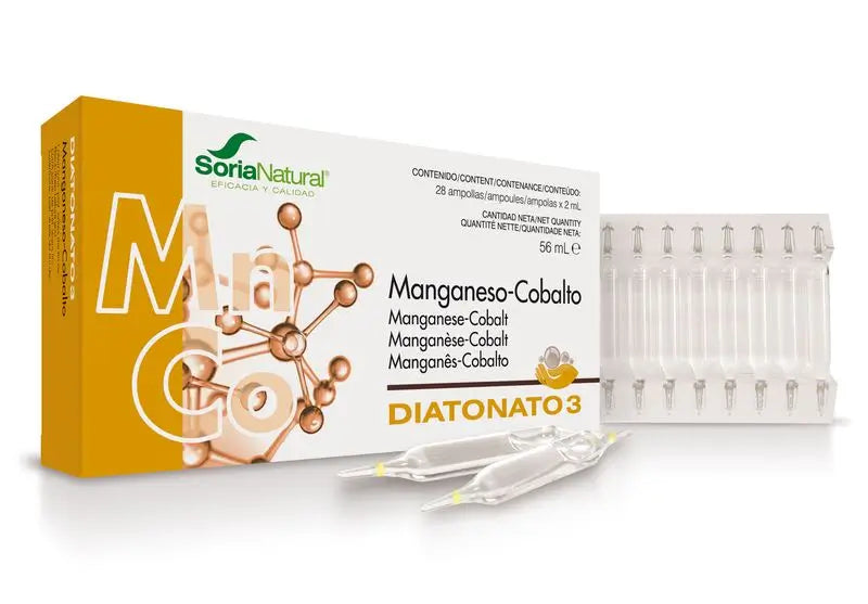 Soria Natural Diatonato 3 Manganeso/Cobalto, 28 Ampollas X 2 Ml   