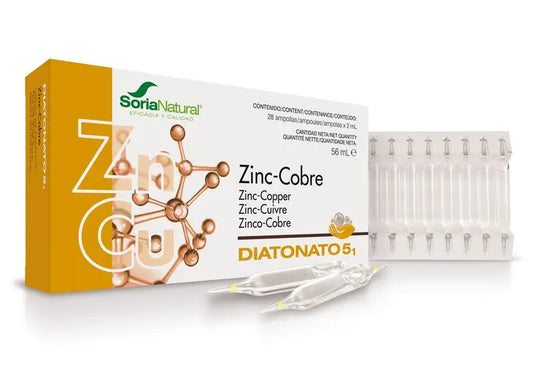 Soria Natural Diatonato 5/1 Zinc/Cobre, 28 Ampollas De 2 Ml   