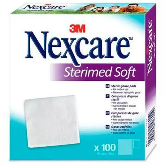 3M Sterimed Soft Gasas Estériles De Suave Tejido Sin Tejer 10X10Cm  , 100 unidades