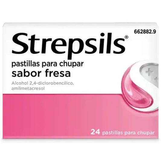 Strepsils Fresa, 24 Pastillas para Chupar