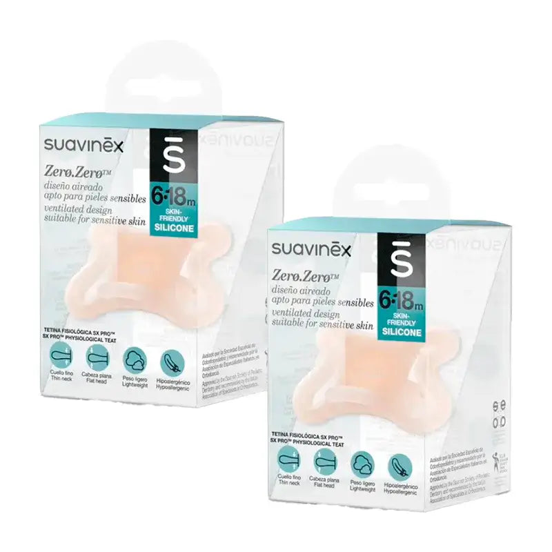 Suavinex Chupete Zero-Zero 6 A 18M , 2 unidades