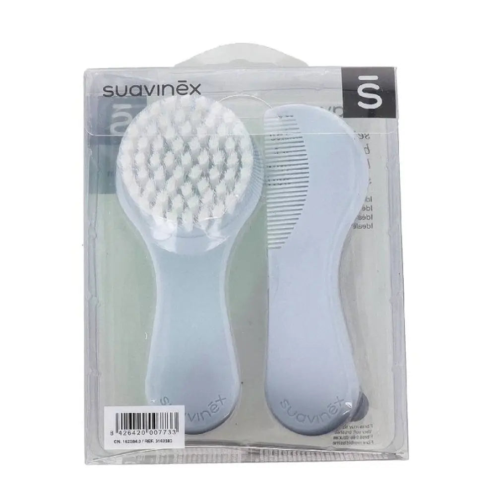 Suavinex Set Cepillo y Peine, Verde/ Azul