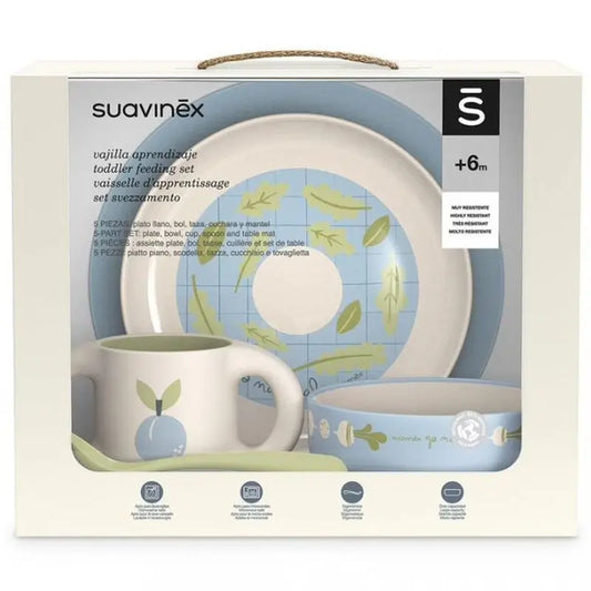 Suavinex Vajilla Infantil Niño +6M, Color Verde