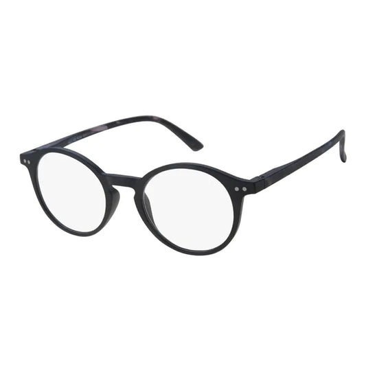 Surgicalmed Euro Optics Gafas De Lectura Para Presbicia Gala (Negro Mate, Azul / Morado En Las Patillas Y Decoración Plateada) (+1.50)