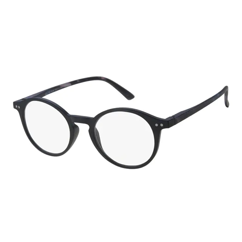 Surgicalmed Euro Optics Gafas De Lectura Para Presbicia Gala (Negro Mate, Azul / Morado En Las Patillas Y Decoración Plateada) (+2.50)