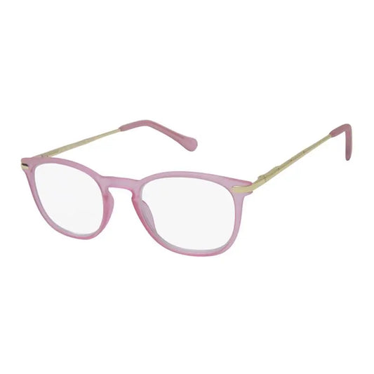 Surgicalmed Euro Optics Gafas De Lectura Para Presbicia Luz (Rosa Mate Transparente Y Patillas Doradas) (+3.00) Rosa Mate Transparente Y Patillas Doradas, 1 unidad