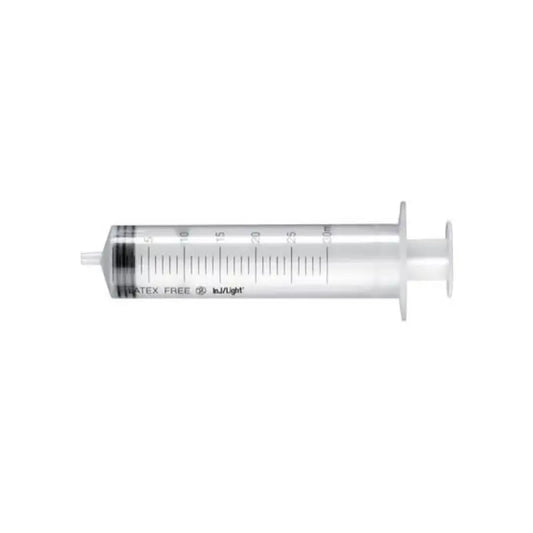 Surgicalmed Rays Jeringas Desechables De 60 Ml Tres Cuerpos Cono Luer Excéntrico Sin Aguja De Inj/Light - Caja De 25 Unidades, 25 unidades