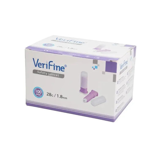 Surgicalmed Verifine Lancetas De Seguridad De Verifine 28G X 1,8 Mm - Caja De 100 Unidades, 100 unidades