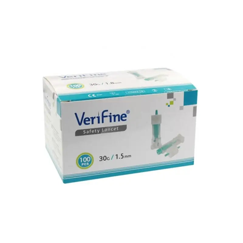 Surgicalmed Verifine Lancetas De Seguridad De Verifine 30G X 1,5 Mm - Caja De 100 Unidades, 100 unidades