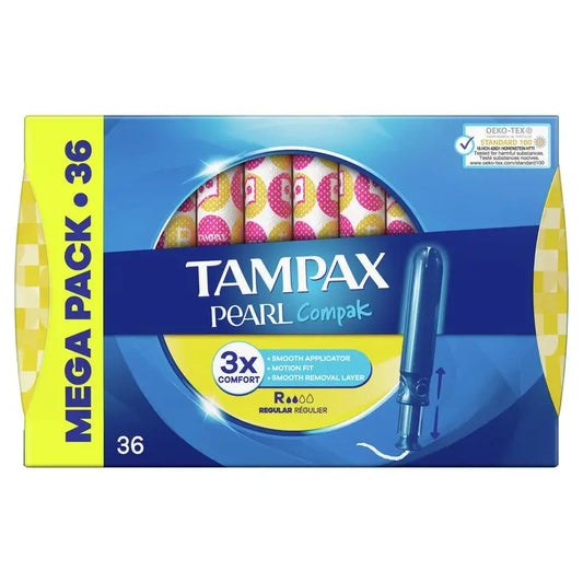 Tampax Compak Pearl Regular Tampones Con Aplicador , 36 unidades