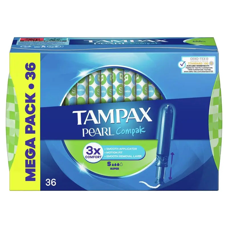 Tampax Compak Pearl Super Tampones Con Aplicador , 36 unidades