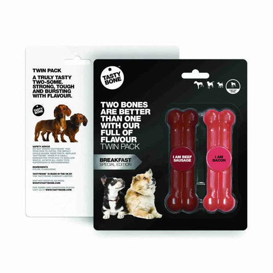 Tasty Bone Twin Pack Salchicha Ternera Bacon Toy