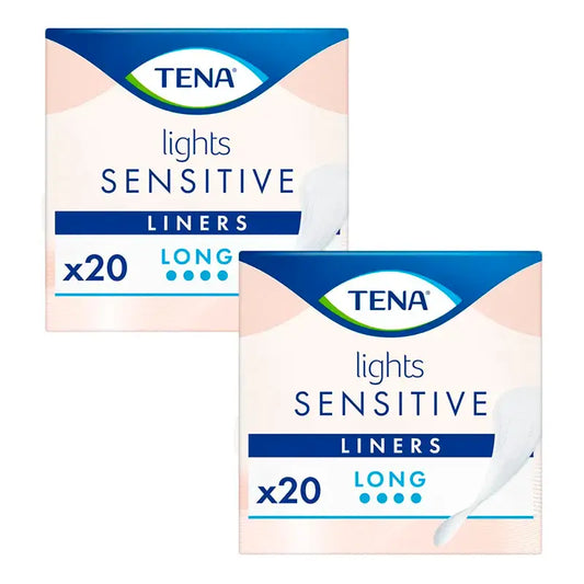 Tena Pack Lights Sensitive Long Liner, 2 X 20 Unidades