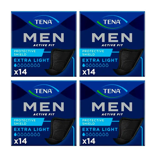 Tena Pack Men Escudo Protector Extra Light, 4 X 14 Unidades