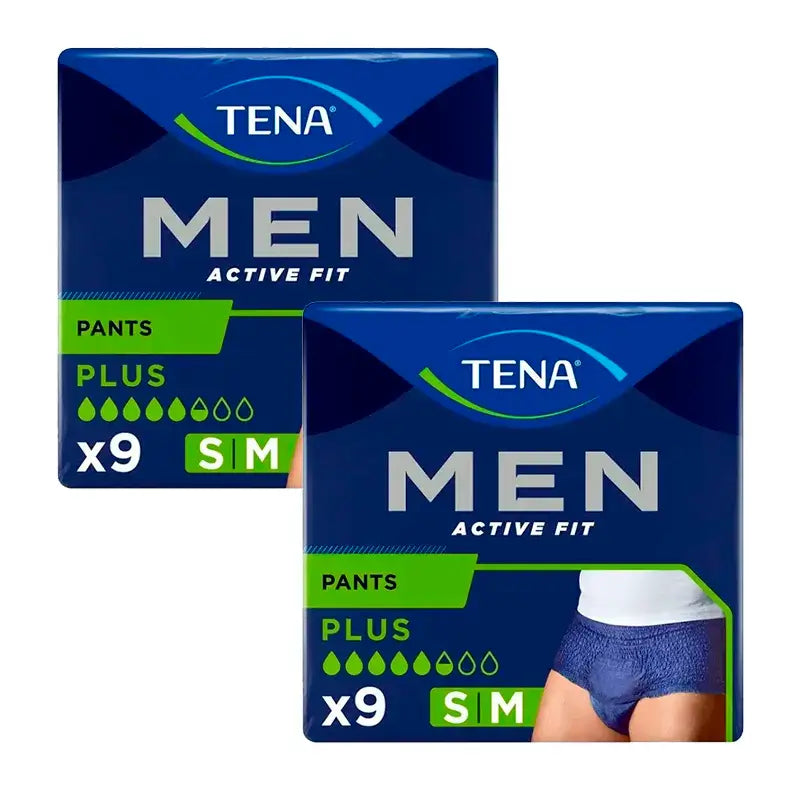 Tena Pack Men Pants Active Medium, 2 X 9 Unidades