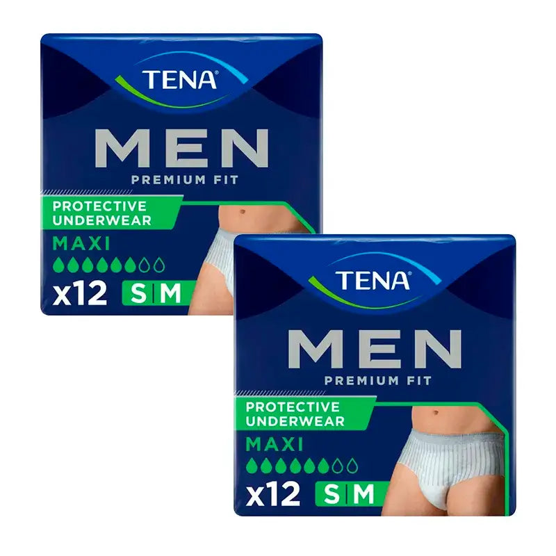 Tena Pack Men Pants Premium Fit Medium, 2 X 12 Unidades