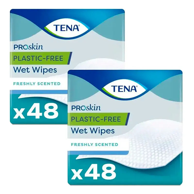 Tena Pack Proskin Toallita Húmedas Sin Plástico, 2 X 48 Unidades