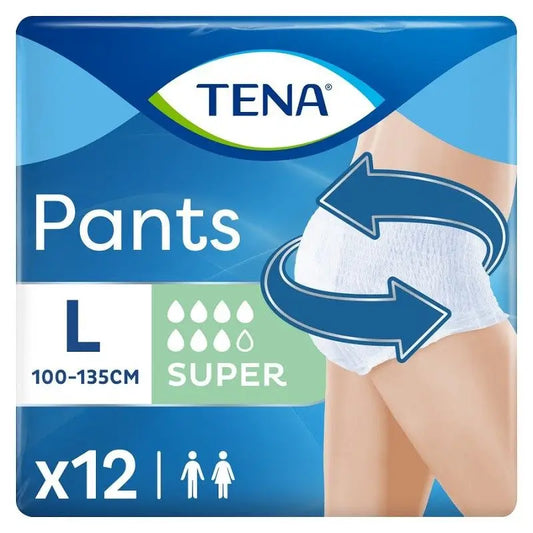 TENA Pants Absorbente Incontinencia Orina Ligera Talla Super Grande - 12 unidades