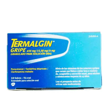 Termalgin Gripe 650 mg Granulado para Solución Oral, 10 Sobres