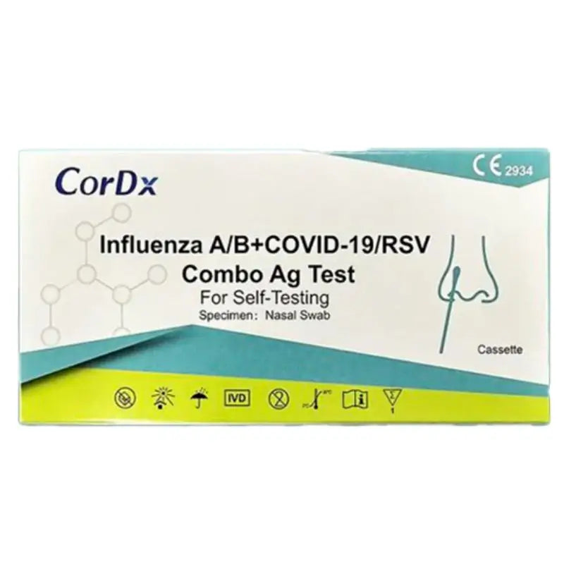 Test De Antígenos Rápido Combinado COVID-19, Gripe A Y B Y VRS- 50 Unidades