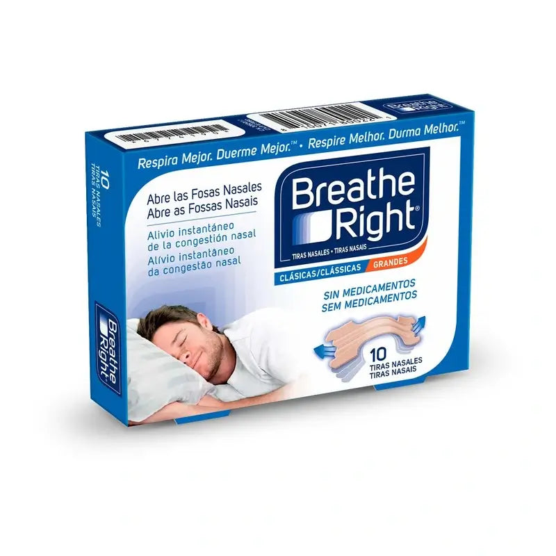 Tiras Nasales Breathe Right Grande 10 unidades