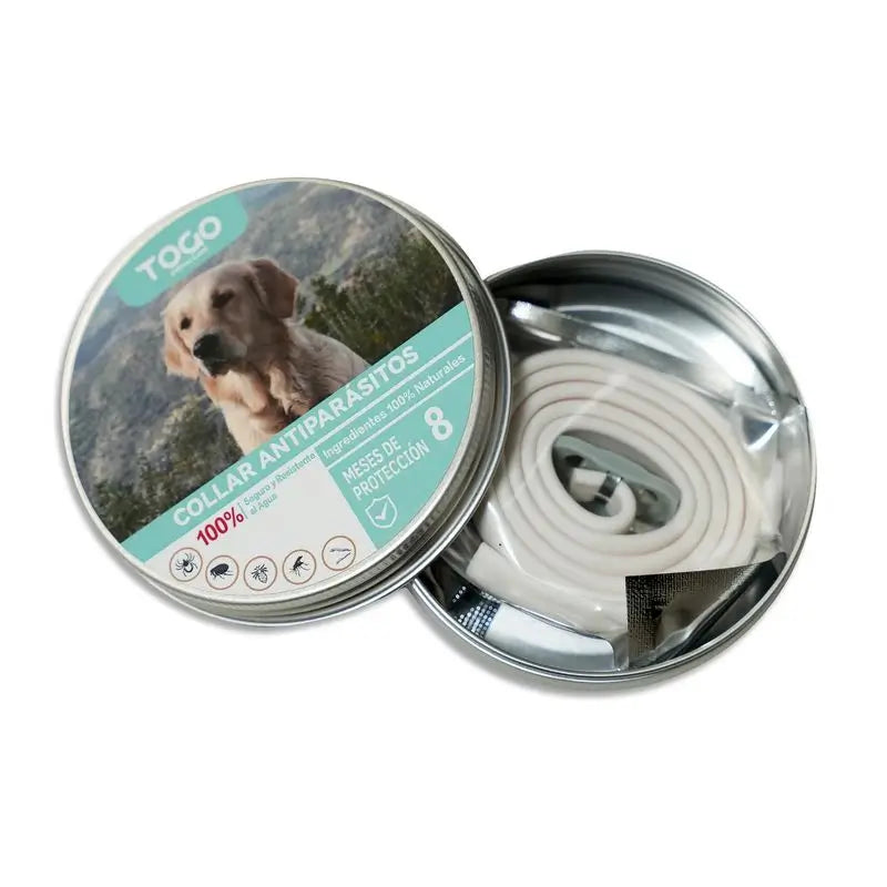 Togo Collar Antiparasitario Repelente Para Perros Todos los Tamaños  - Gris