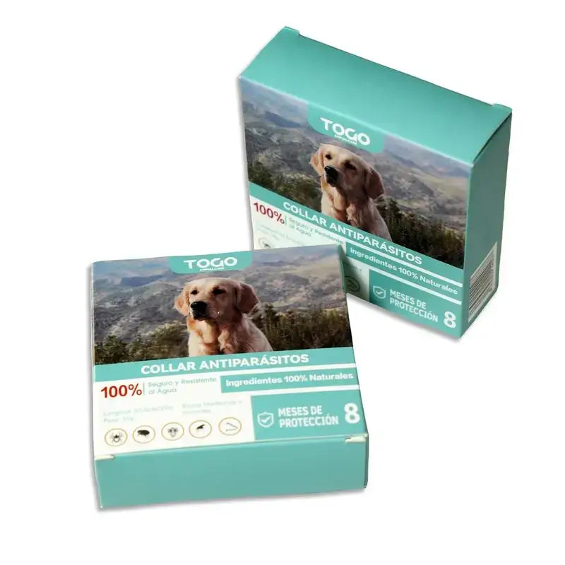 Togo Pack 2 Collares Antiparasitario Repelente Para Perros Todos los Tamaños