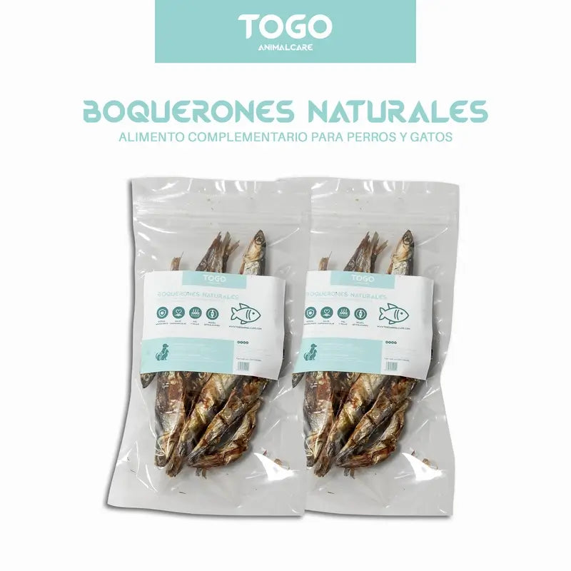 Togo Snack Natural Boquerones Deshidratados, pack 2 unidades