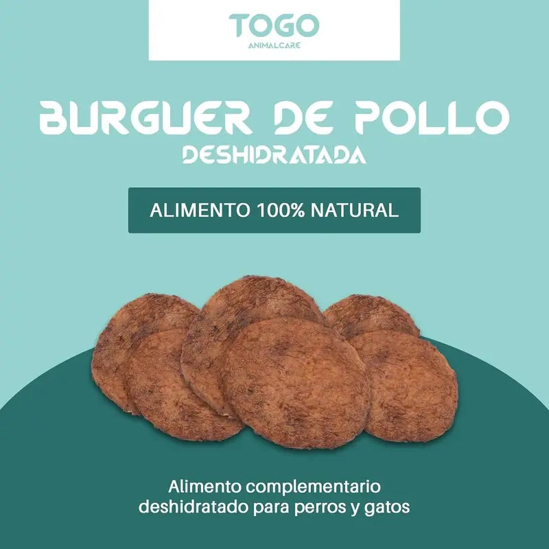 Togo Snack Natural Burger Pollo, pack 3 unidades