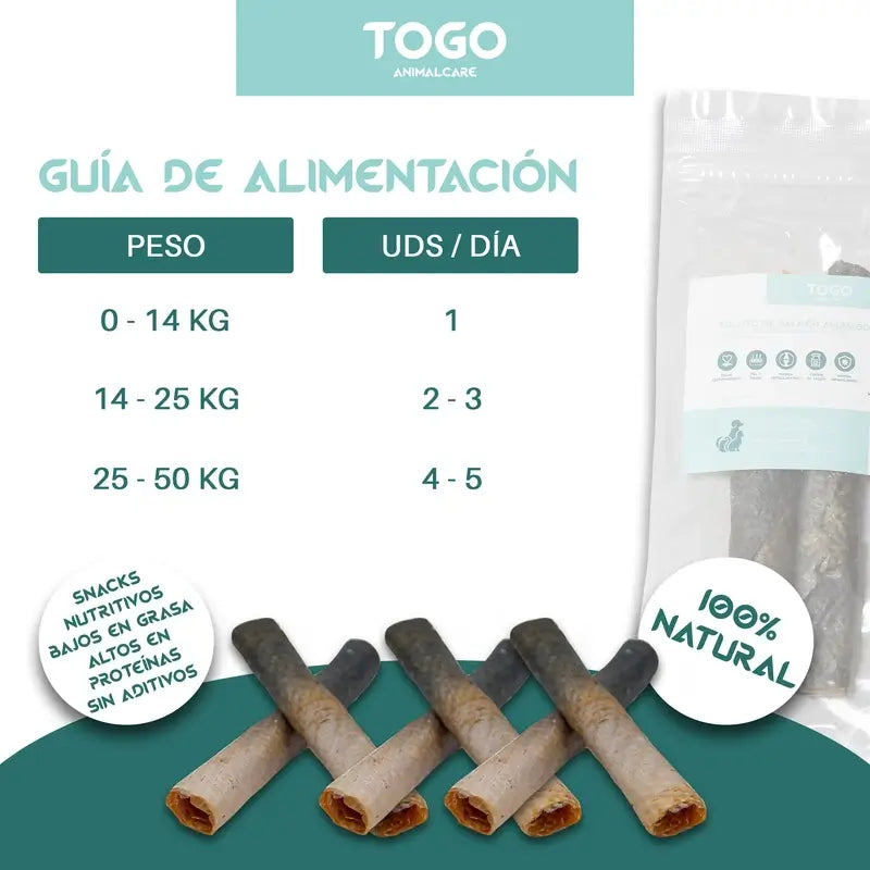 Togo Snack Natural Rollitos De Salmón, pack 2 unidades