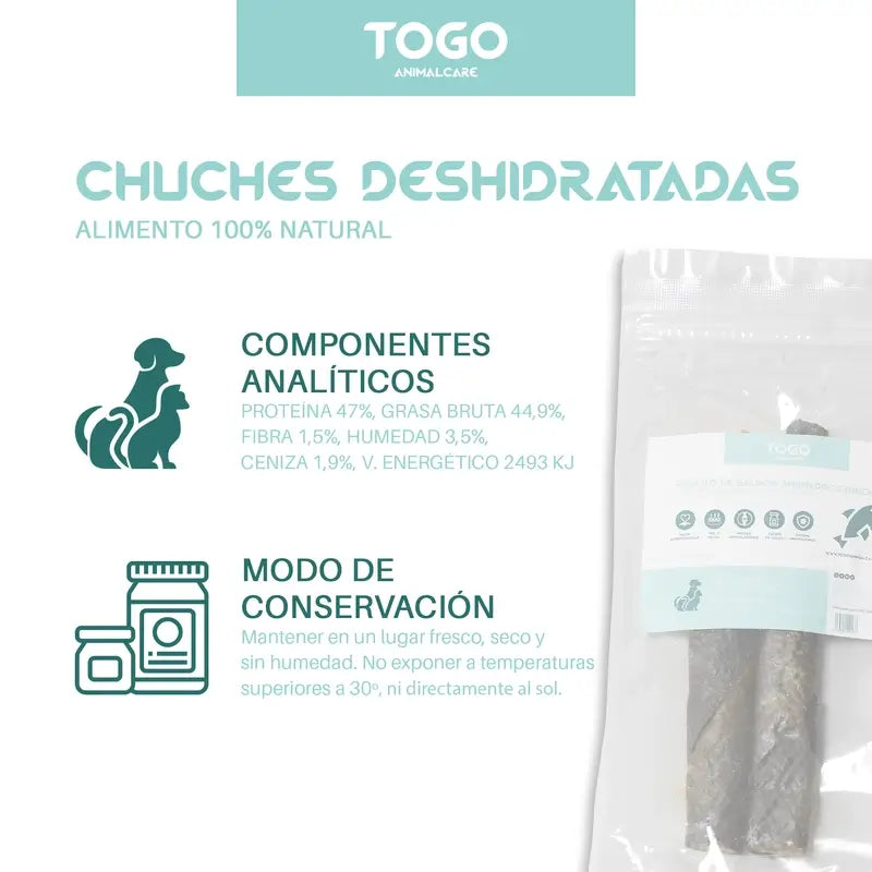 Togo Snack Natural Rollitos De Salmón, pack 2 unidades