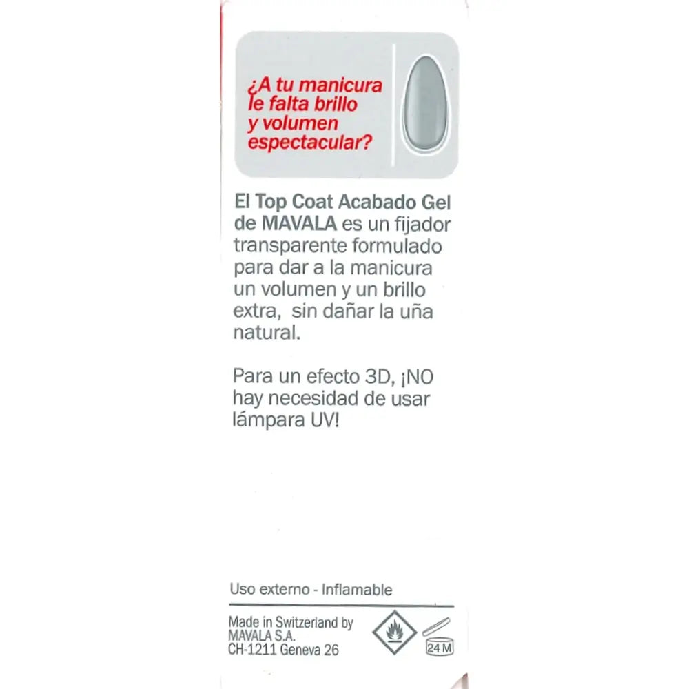 Mavala Top Coat Efecto Gel 10 ml