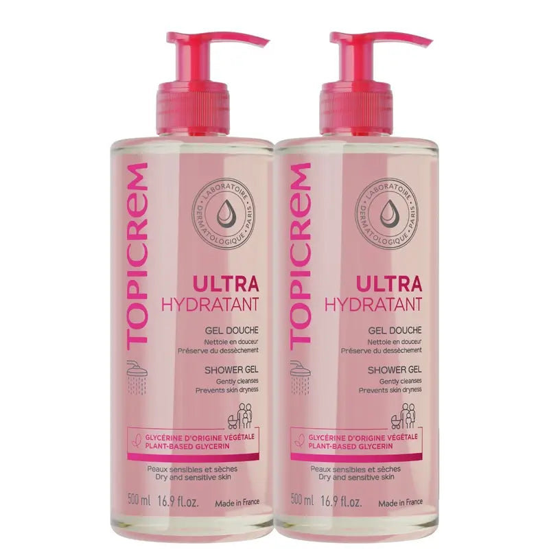 Topicrem Hydra + Duplo Gel Limpiador Suave, 2x500 ml