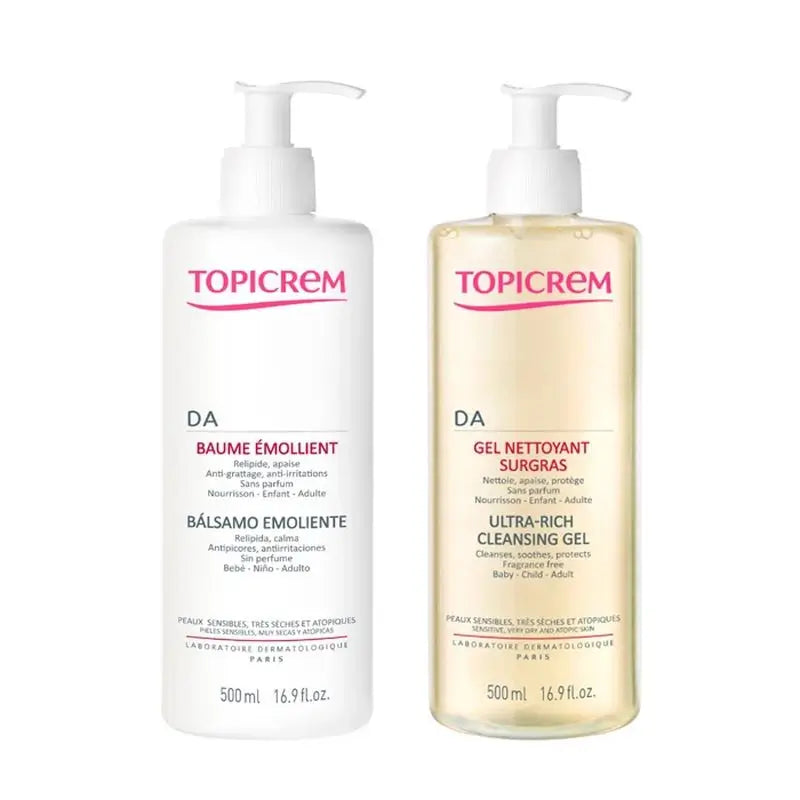 Topicrem Pack Da Bálsamo Emoliente 500 Ml + Da Gel  Sobreengrasante 500 Ml