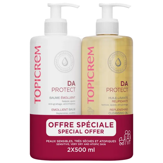 Topicrem Pack Da Protect Bálsamo Emoliente 500 Ml + Aceite Limpiador 500 Ml 50 %