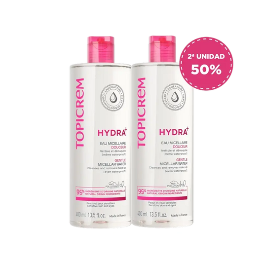 Topicrem Pack Hydra+ Agua Micelar Suave, 2x400 ml