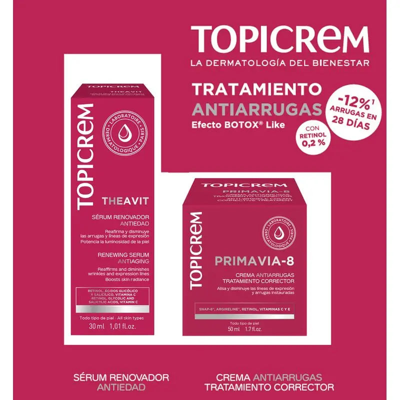 Topicrem Pack Theavit Sérum 30 Ml + Primavia-8 Crema 50 Ml