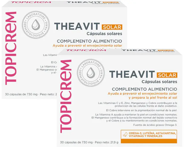 Topicrem Pack Theavit Solar , 2x30 comprimidos