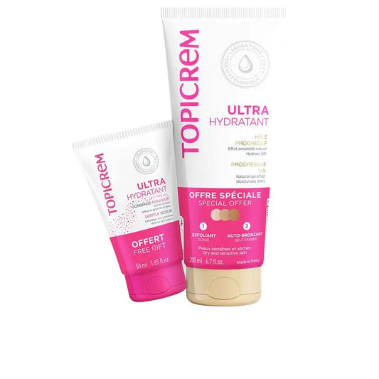 Topicrem Pack Uh Bronceado Progresivo 200Ml + Exfoliante 50 Ml