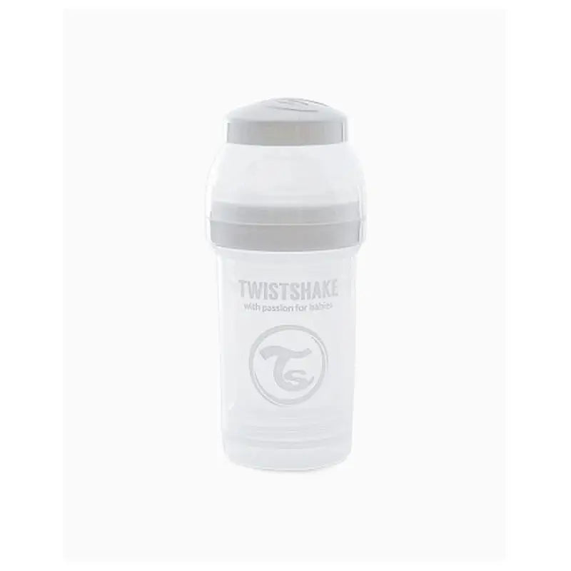 Twistshake Biberón Anticólicos Blanco, 180 ml