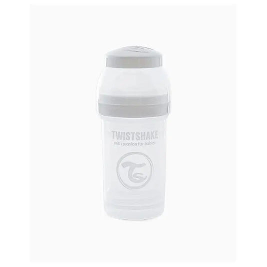 Twistshake Biberón Anticólicos Blanco, 180 ml