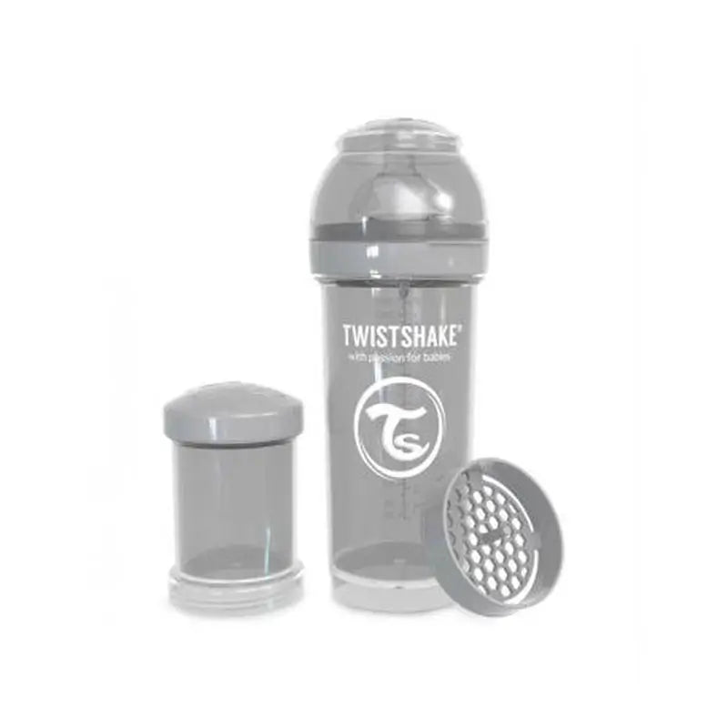 Twistshake Biberón Anticólicos Gris  , 260 ml