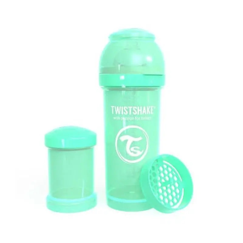 Twistshake Biberón Anticólicos Verde , 260 ml