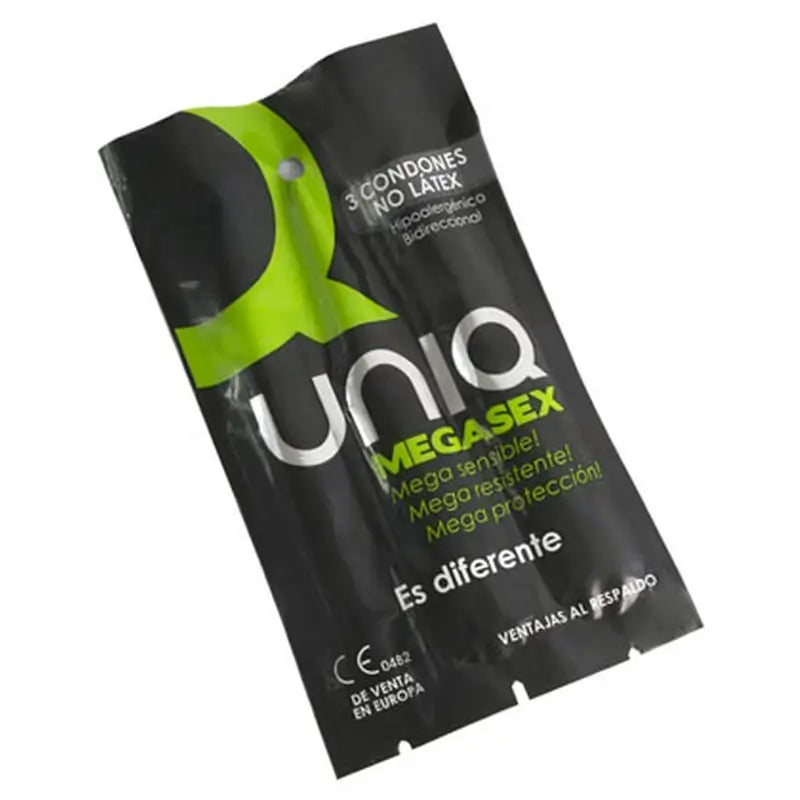 Uniq Megasex Preservativos Sensitivos Con Liguero Sin Latex 3 Unidades