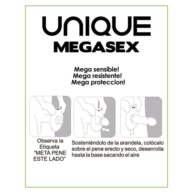 Uniq Megasex Preservativos Sensitivos Con Liguero Sin Latex 3 Unidades