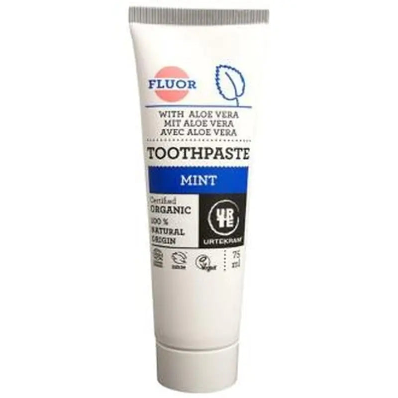 Urtekram Dentifrico Menta-Aloe Con Fluor 75Ml. Eco Vegan 