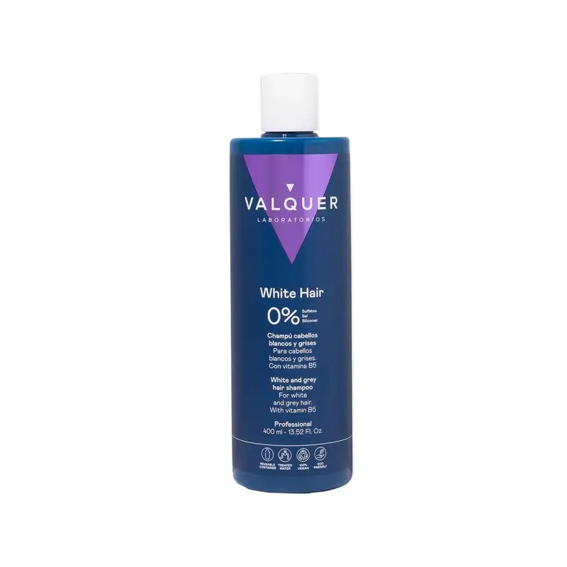 Valquer Hair Care Champu Cabellos Blancos Y Grises, 400 ml